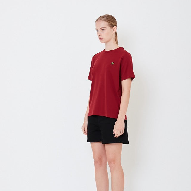 Women Embroidery Essential Top - Maroon - SW2506104C