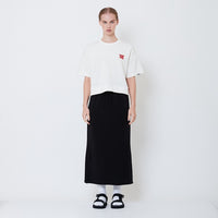 Women Elastic Waist Maxi Skirt - Black - SW2506107B