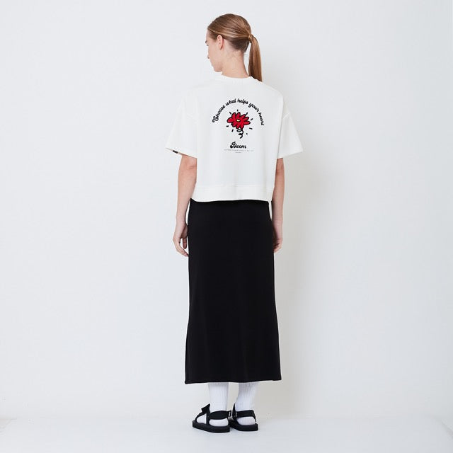 Women Elastic Waist Maxi Skirt - Black - SW2506107B