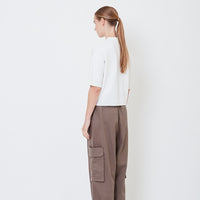 Women Polo Knit Top - Off White - SW2506108A