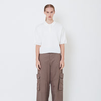 Women Polo Knit Top - Off White - SW2506108A