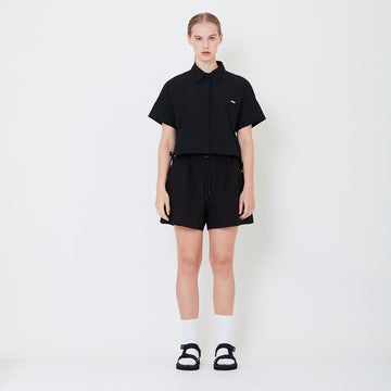 Women Elastic Waist Shorts - Black - SW2506111B