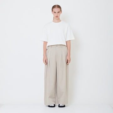 Women Pleated Long Pants - Light Grey - SW2506114A