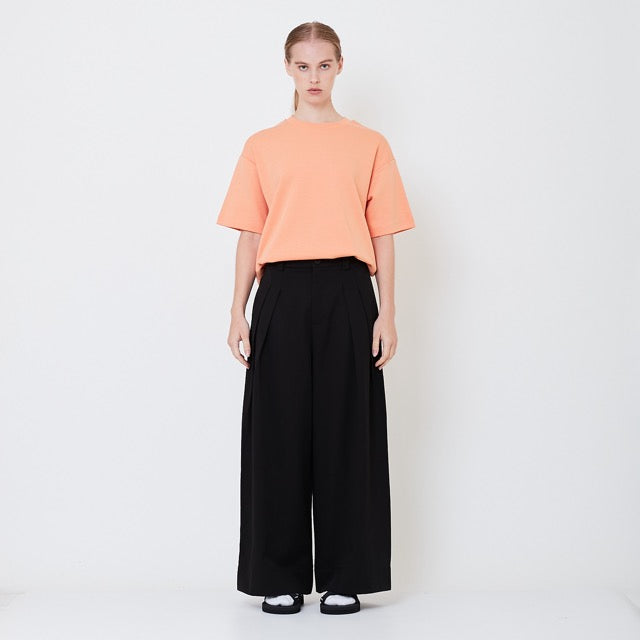 Women Pleated Long Pants - Black - SW2506114B
