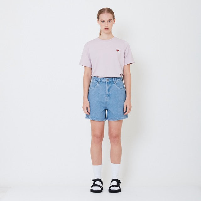 Women High Waist Bermuda Shorts - Light Blue - SW2506119A