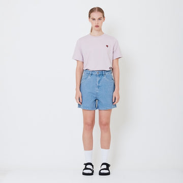 Women High Waist Bermuda Shorts - Light Blue - SW2506119A