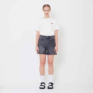 Women High Waist Bermuda Shorts - Grey - SW2506119B