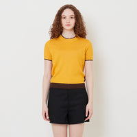 Women Contrast Knit Top - Yolk - SW2508125B