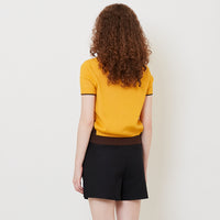 Women Contrast Knit Top - Yolk - SW2508125B