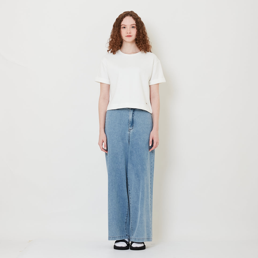 Women Straight Cut Jeans - Light Blue - SW2508129A