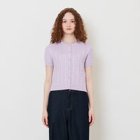 Women Cable Knit Top - Purple - SW2508131A