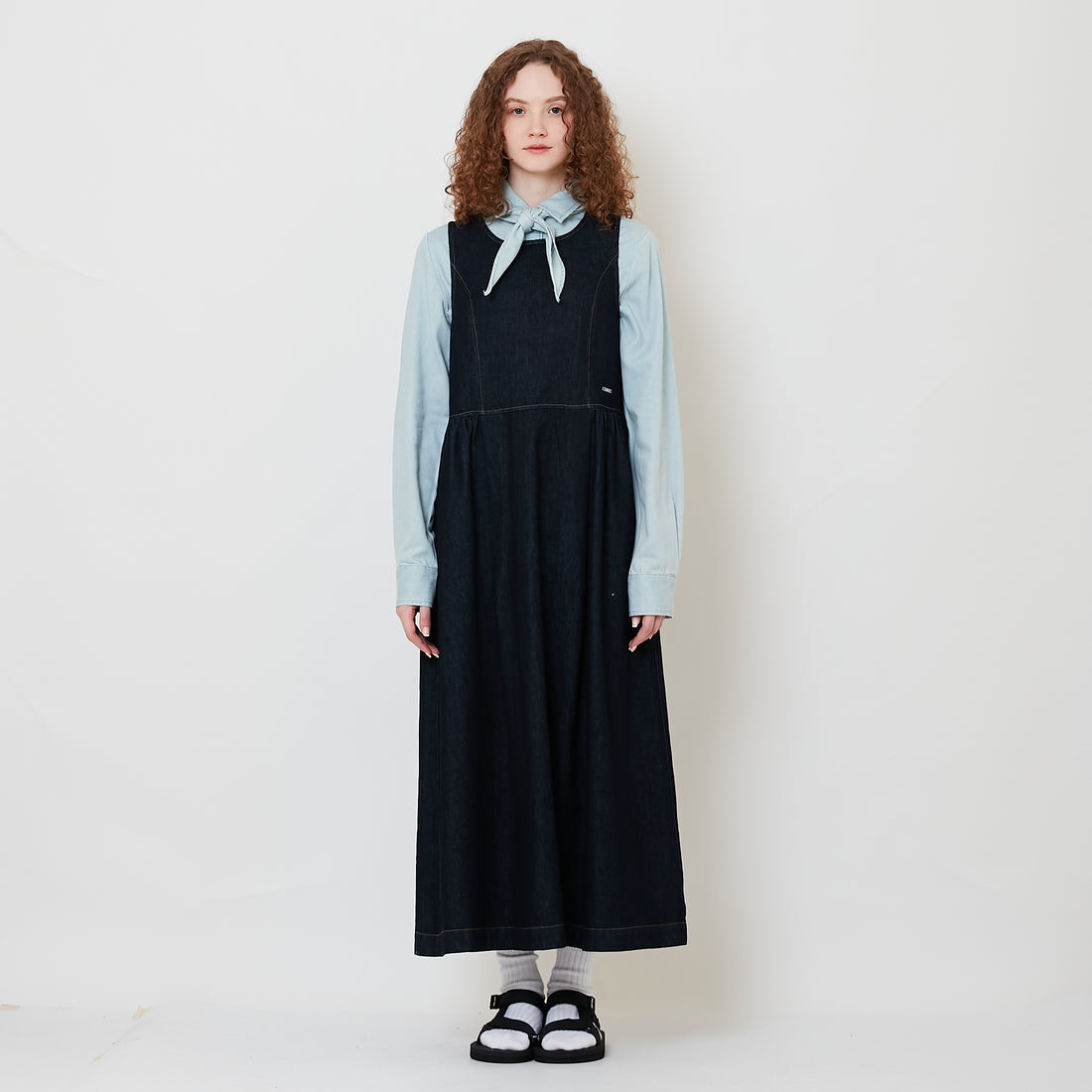 Women Denim Midi Dress - Navy - SW2508136A