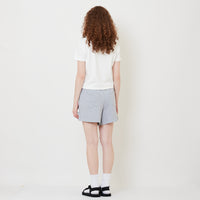 Women Elastic Waist Shorts - Light Grey - SW2509141A