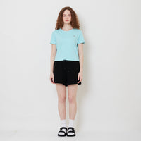 Women Elastic Waist Shorts - Black - SW2509141B