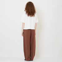 Women Barrel Leg Long Pants - Brown - SW2509142B