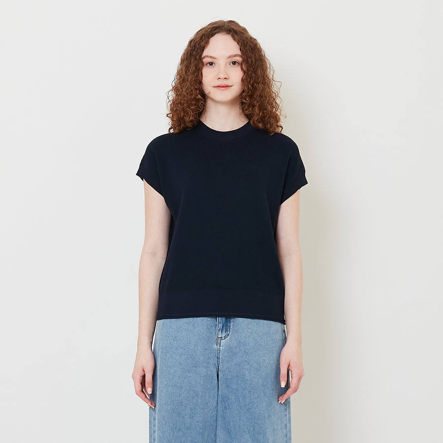 Women Knit Top - Navy - SW2509144D