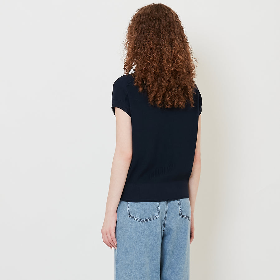 Women Knit Top - Navy - SW2509144D