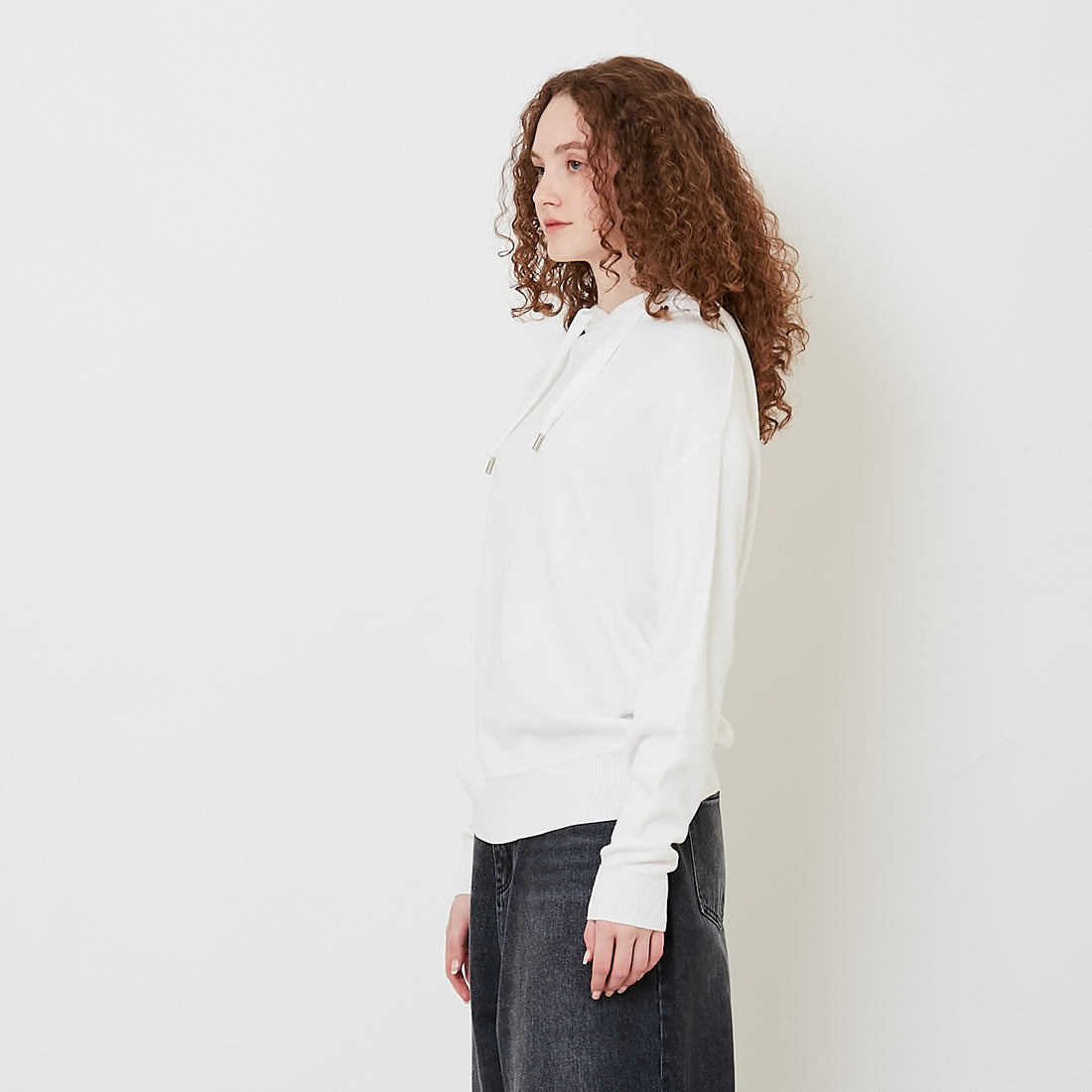 Women Hooded Knit Sweater - Off White - SW2509146A