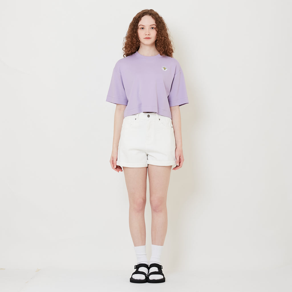 Women Stretch Denim Shorts - Off White - SW2509148A