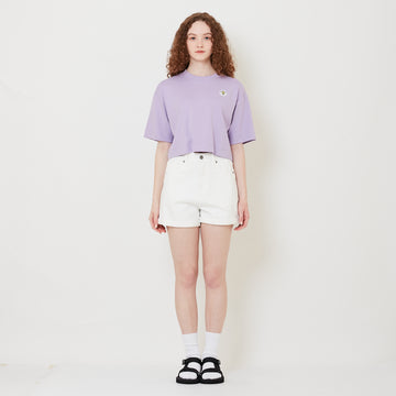 Women Stretch Denim Shorts - Off White - SW2509148A
