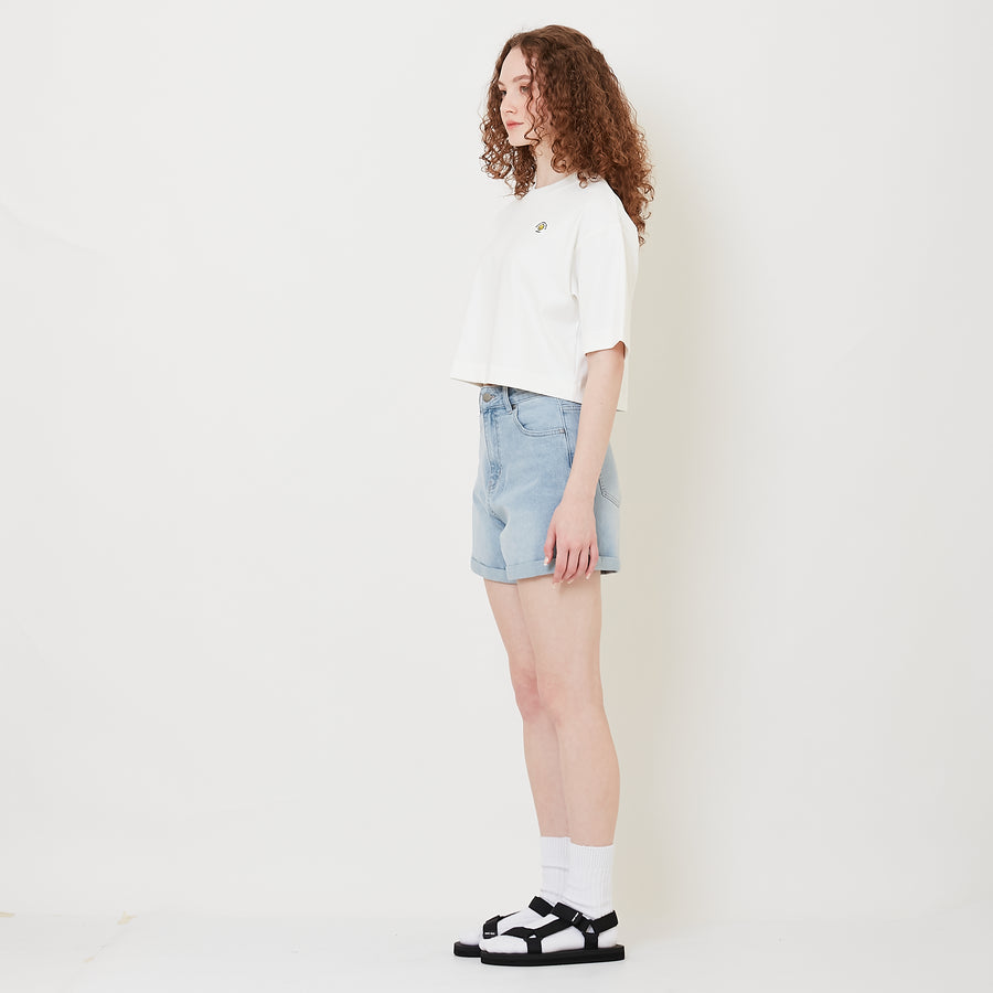 Women Stretch Denim Shorts - Light Blue - SW2509148B