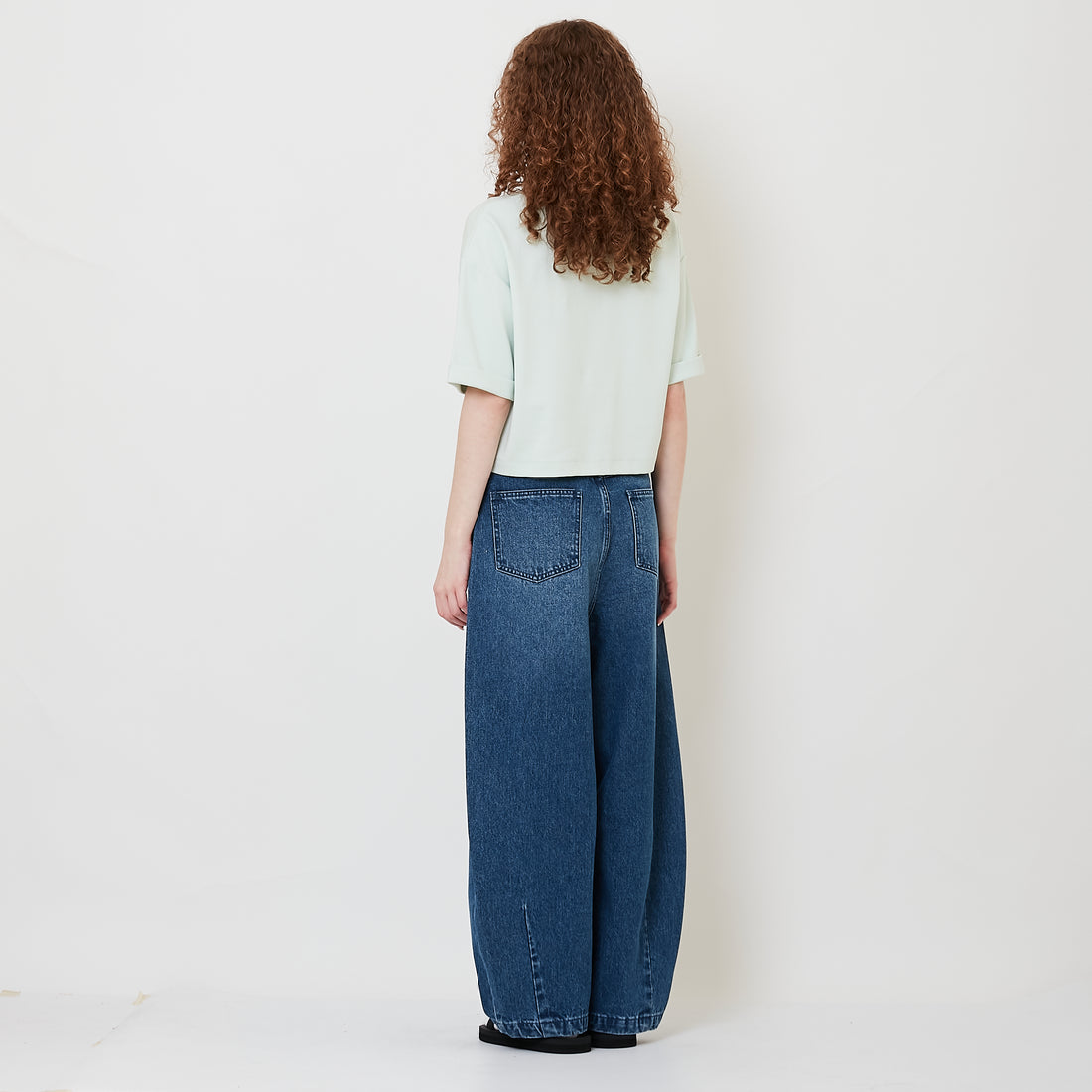 Women Barrel Leg Jeans - Blue - SW2509151A