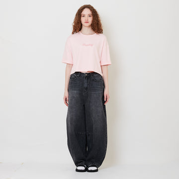 Women Barrel Leg Jeans - Black - SW2509151B
