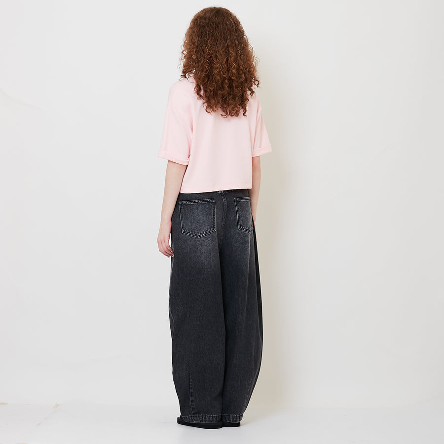 Women Barrel Leg Jeans - Black - SW2509151B