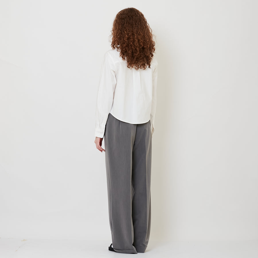 Women Wide-Leg Long Pants - Grey - SW2509156A