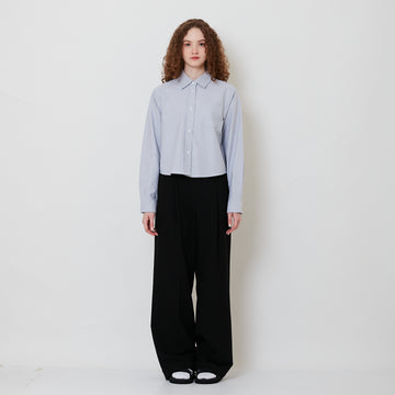 Women Wide-Leg Long Pants - Black - SW2509156B