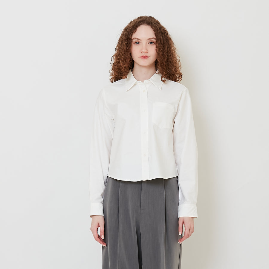Women Oxford Shirt - Off White - SW2509240A