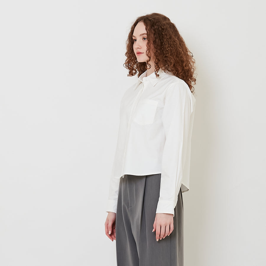 Women Oxford Shirt - Off White - SW2509240A