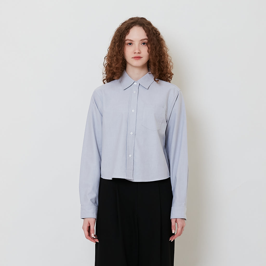 Women Oxford Shirt - Light Grey - SW2509240B