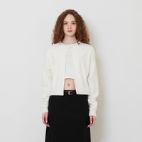 Women Fluffy Cardigan - Off White - SW2510166A