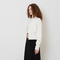 Women Fluffy Cardigan - Off White - SW2510166A