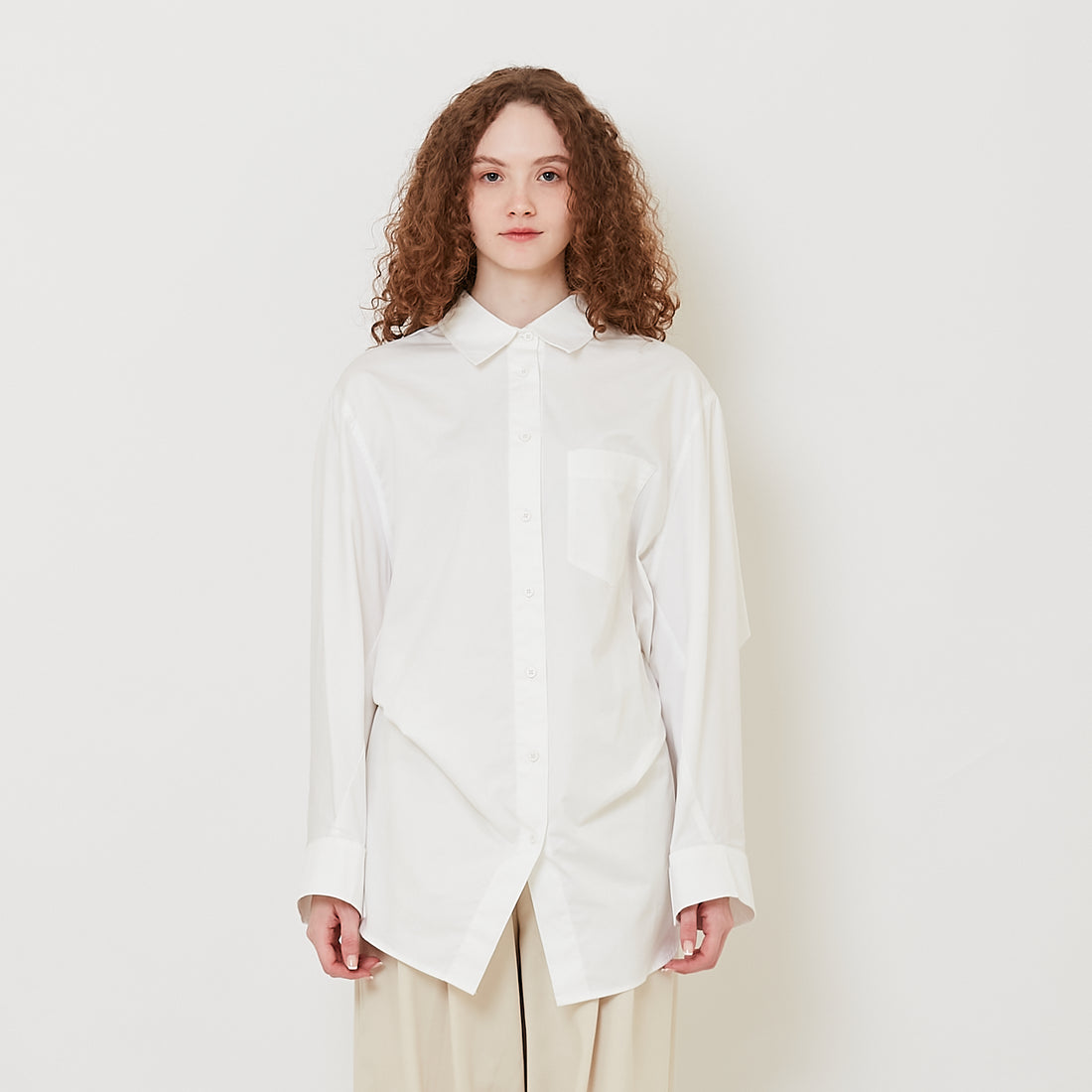 Women Long Sleeve Shirt - Off White - SW2510168A