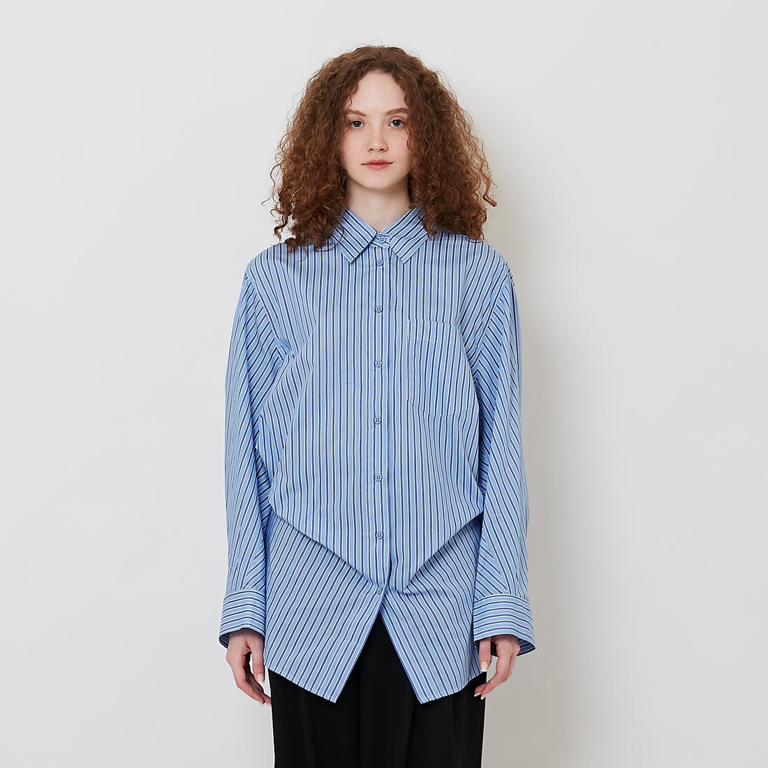 Women Long Sleeve Shirt - Blue - SW2510168B