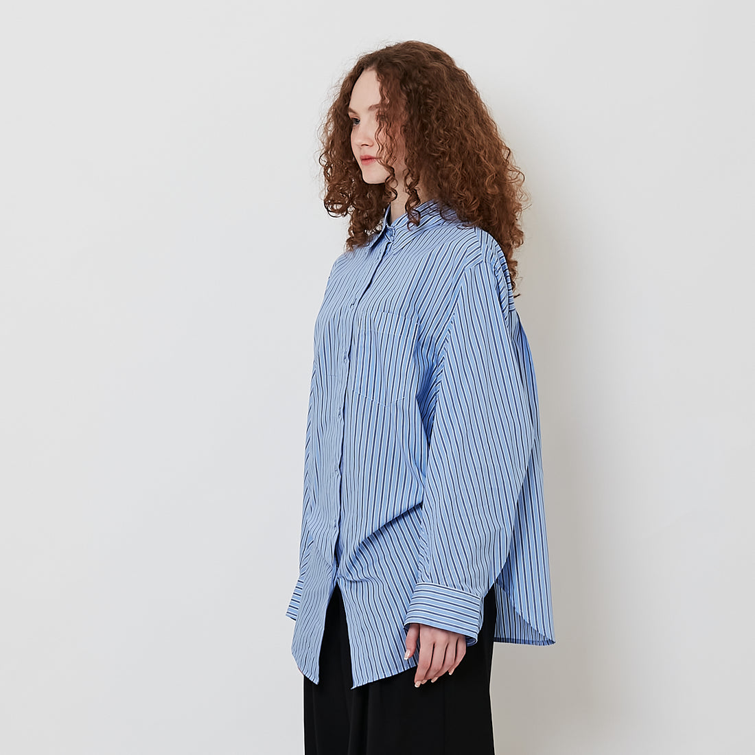 Women Long Sleeve Shirt - Blue - SW2510168B