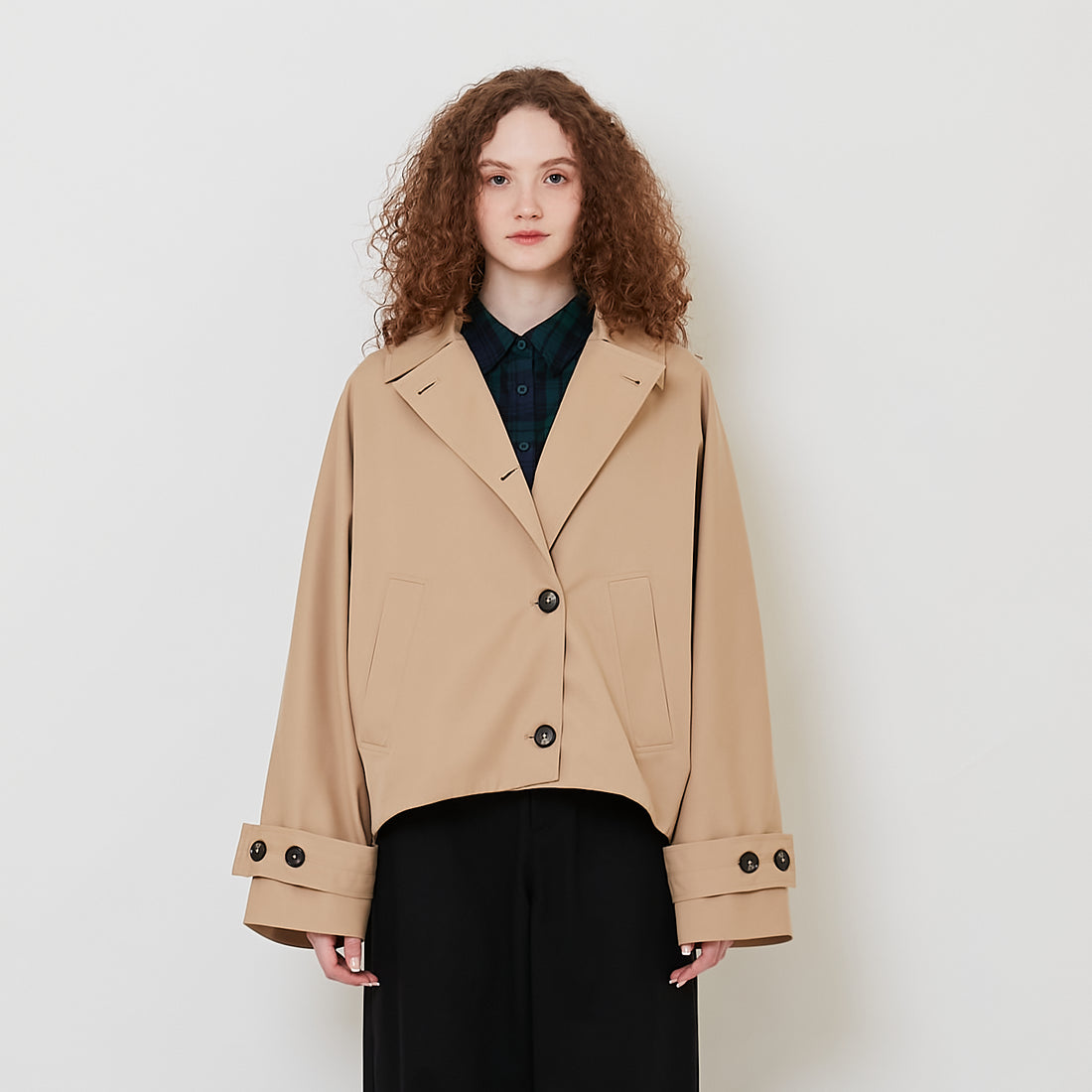 Women Hoodie Outerwear - Khaki - SW2510175A