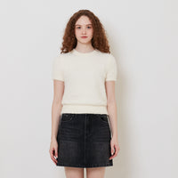 Women Fluffy Knit Top - Off White - SW2511181A