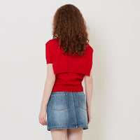 Women 2-in-1 Knit Top - Red - SW2511182C