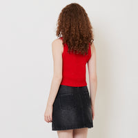 Women Sequin Knit Tank Top - Red - SW2511183B