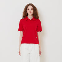 Women Neoprene Polo Top - Red - SW2511185C