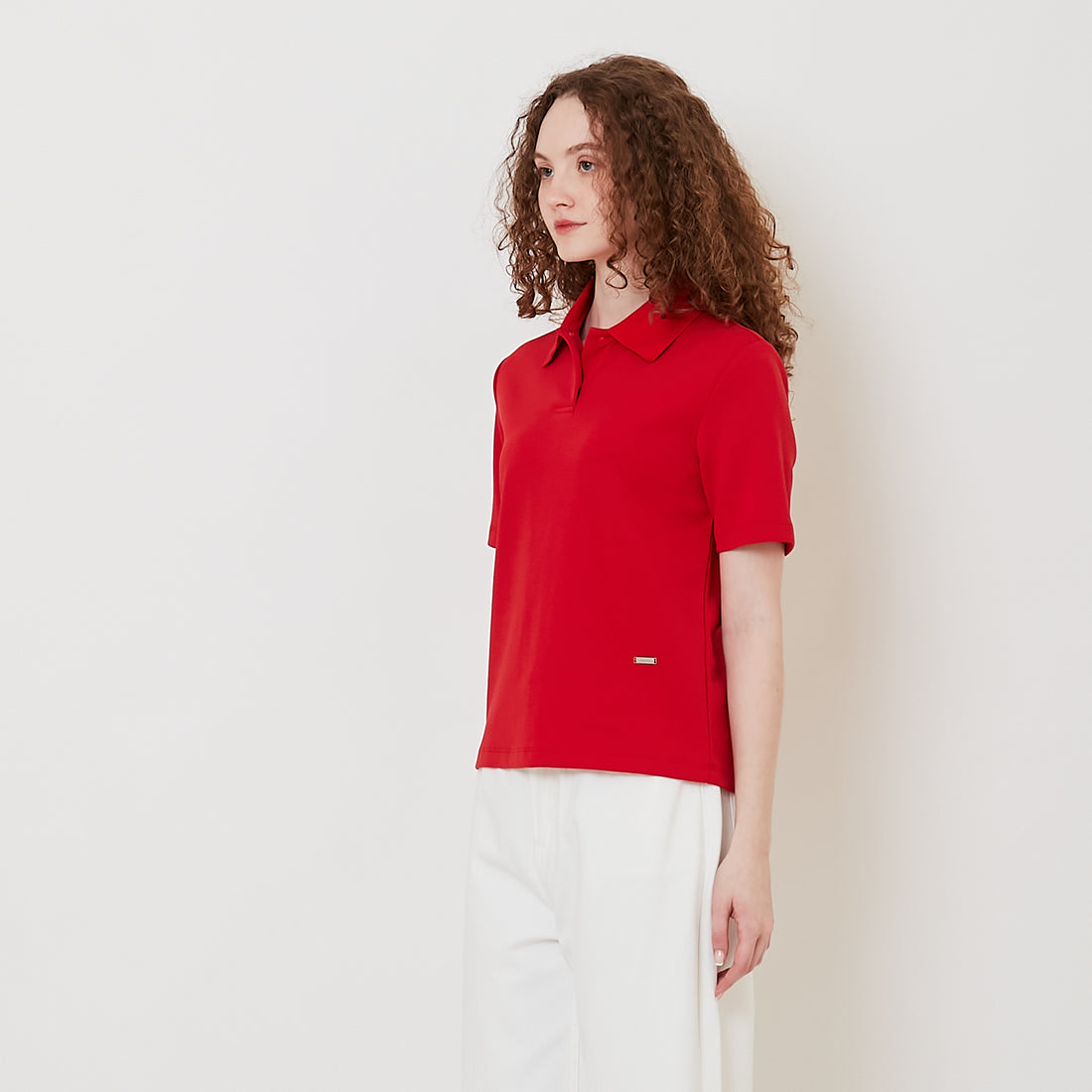 Women Neoprene Polo Top - Red - SW2511185C