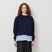 Women Combined Oversized Top - Navy - SW2511186B