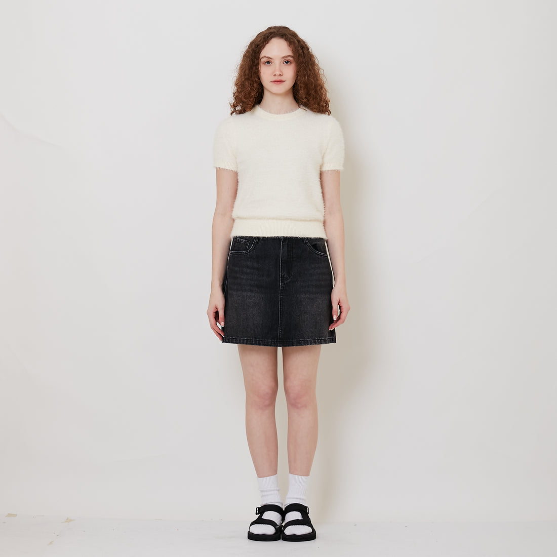 Women Denim Skirt - Black - SW2511189B