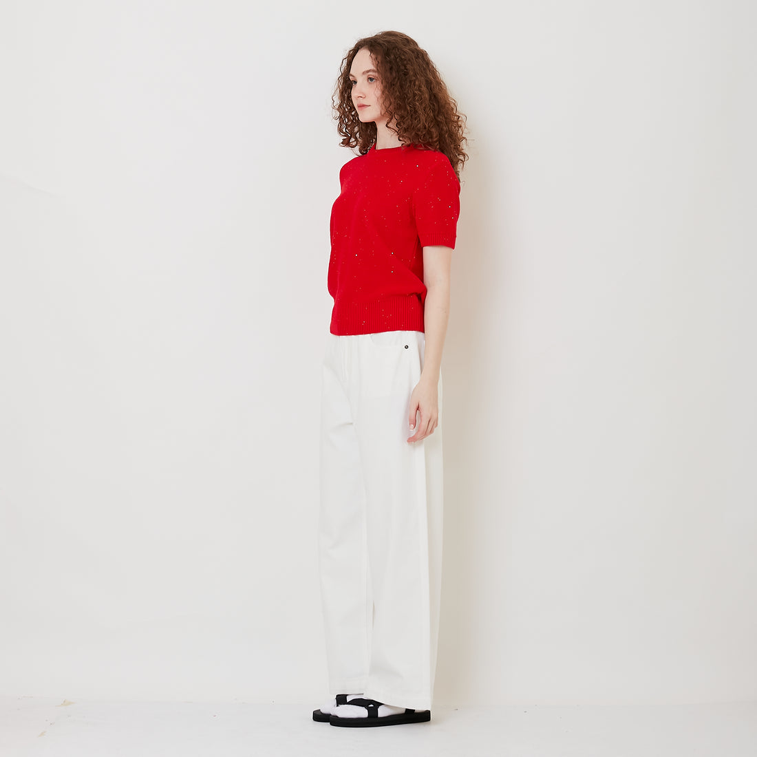 Women Wide-Leg Jeans - Off White - SW2511191A