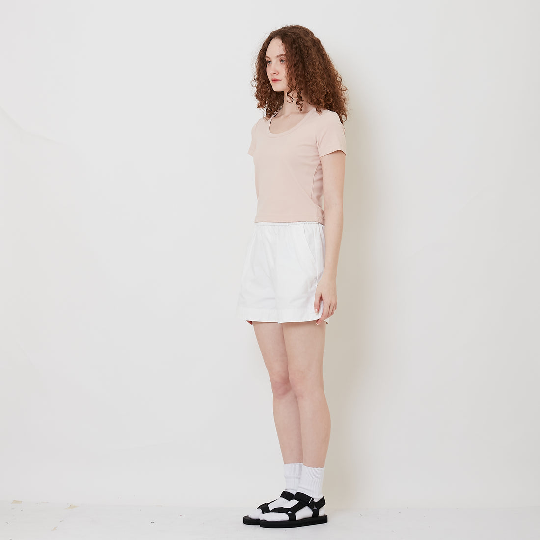 Women Cotton Nylon Shorts - Off White - SW2511192A