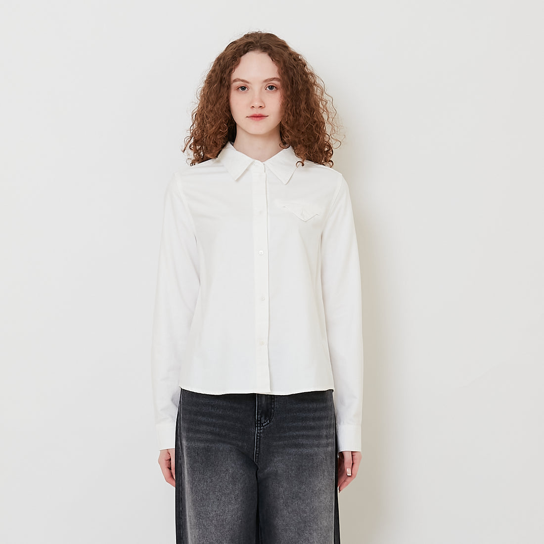 Women Oxford Shirt - Off White - SW2511194A
