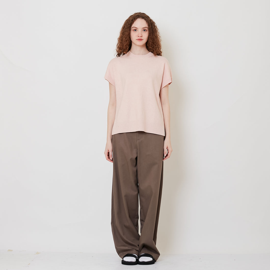 Women Drawstring Hem Pants - Brown - SW2511197B
